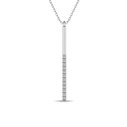 Diamond 1/8 Ct.tw Diamline Bar Pendant in 10K White Gold