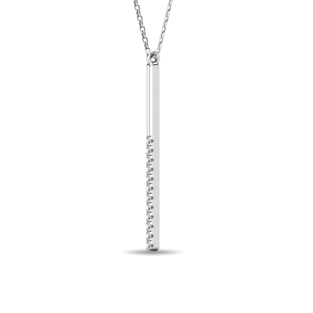 Diamond 1/8 Ct.tw Diamline Bar Pendant in 10K White Gold