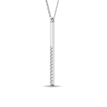Diamond 1/8 Ct.tw Diamline Bar Pendant in 10K White Gold
