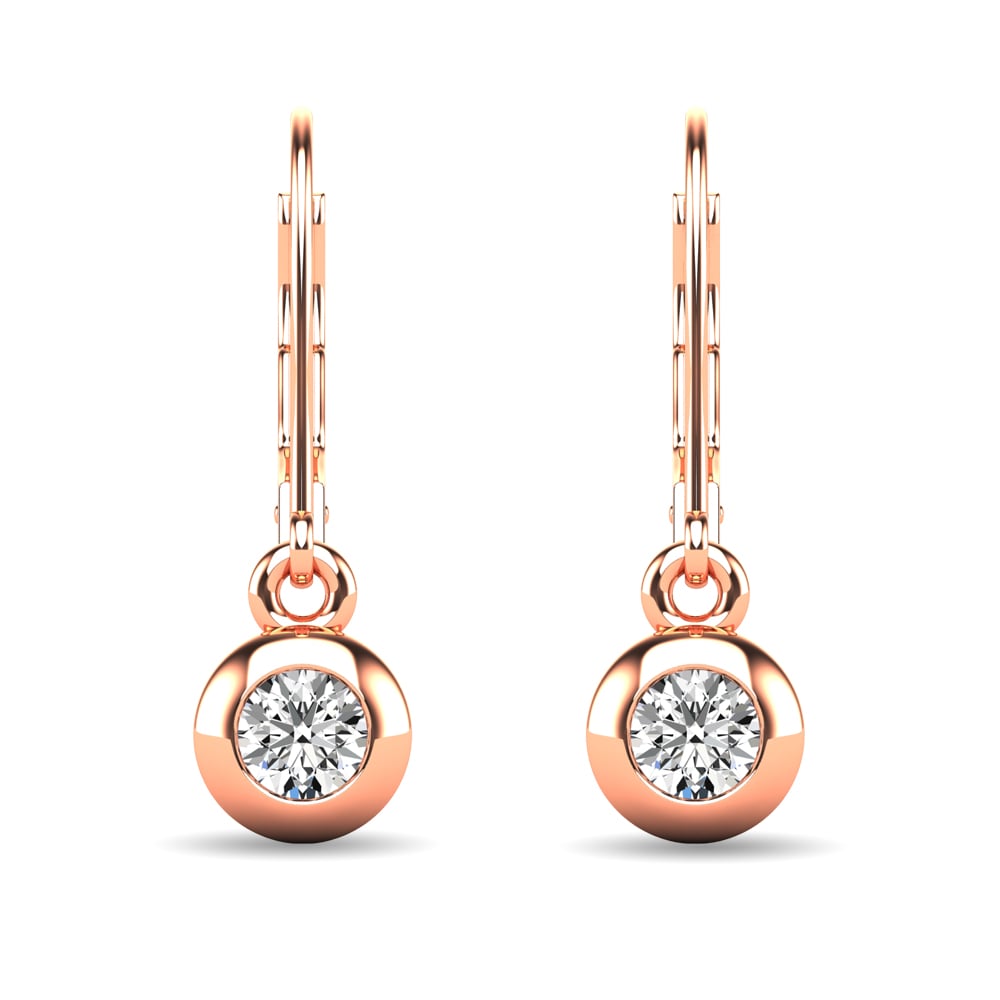 Diamond 1/10 Ct.tw Bezel Set Earrings in 10K Rose Gold