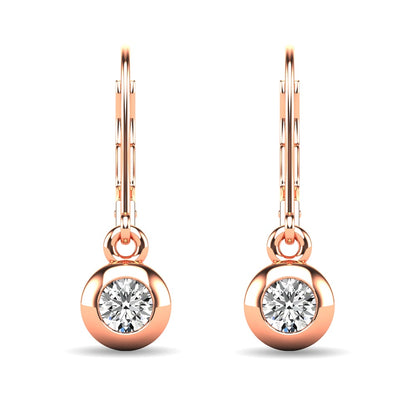 Diamond 1/10 Ct.tw Bezel Set Earrings in 10K Rose Gold
