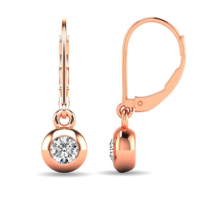Diamond 1/10 Ct.tw Bezel Set Earrings in 10K Rose Gold