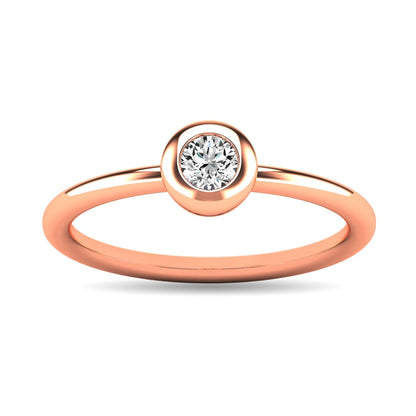 Diamond 1/10 Ct.tw Bezel Set Ring in 10K Rose Gold