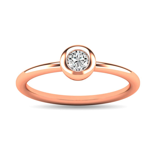 Diamond 1/10 Ct.tw Bezel Set Ring in 10K Rose Gold
