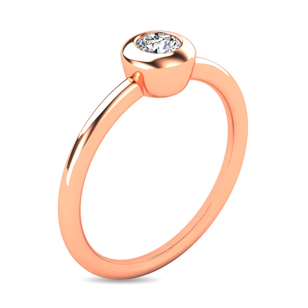Diamond 1/10 Ct.tw Bezel Set Ring in 10K Rose Gold