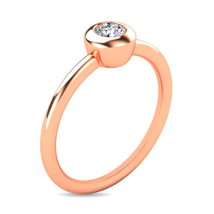 Diamond 1/10 Ct.tw Bezel Set Ring in 10K Rose Gold