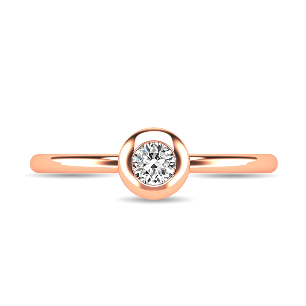 Diamond 1/10 Ct.tw Bezel Set Ring in 10K Rose Gold