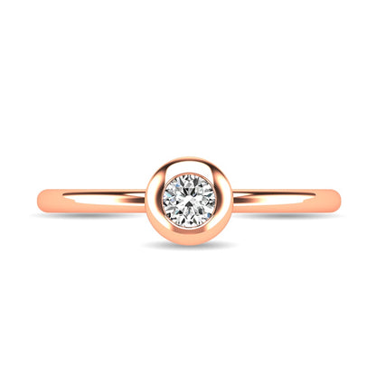 Diamond 1/10 Ct.tw Bezel Set Ring in 10K Rose Gold