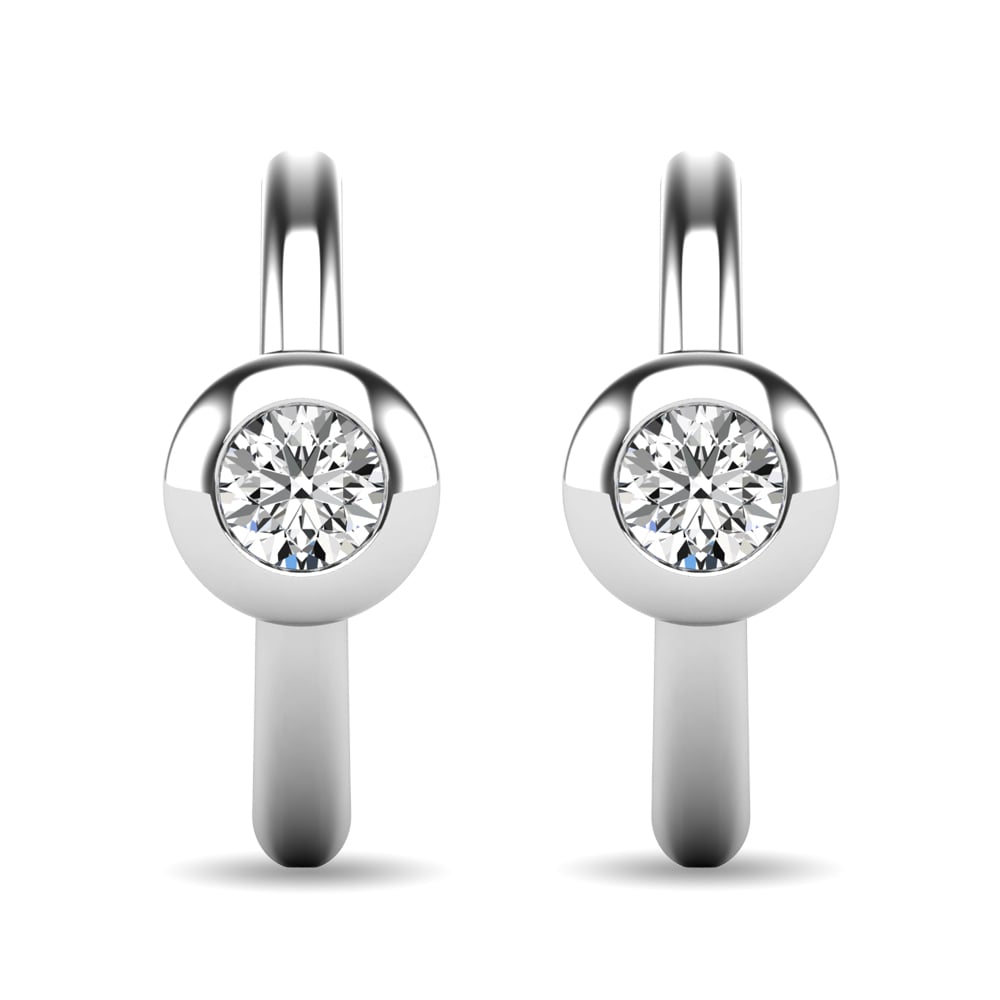 Diamond 1/10 Ct.tw Bezel Set Earrings in 10K White Gold