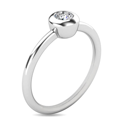 Diamond 1/10 Ct.tw Bezel Set Ring in 10K White Gold