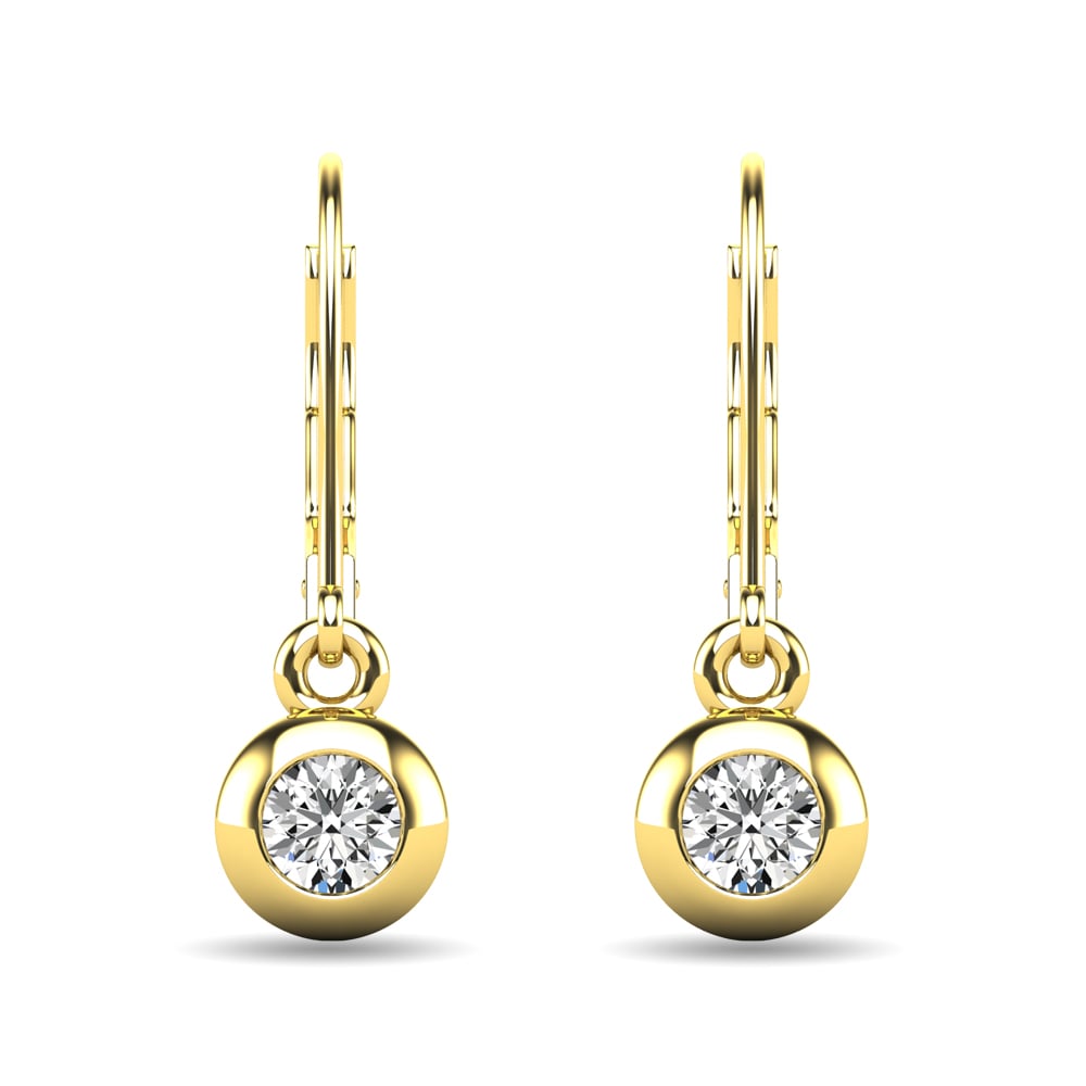 Diamond 1/10 Ct.tw Bezel Set Earrings in 10K Yellow Gold