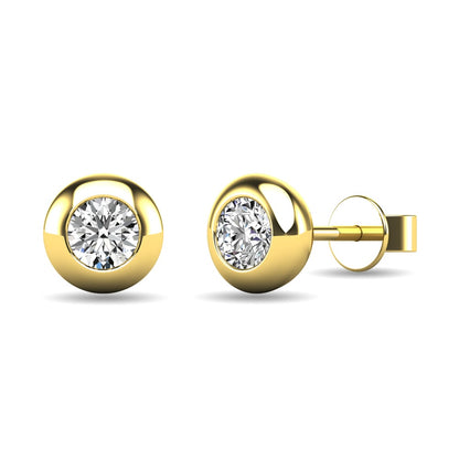 Diamond 1/10 Ct.tw Bezel Set Earrings in 10K Yellow Gold
