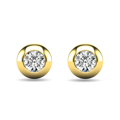 Diamond 1/10 Ct.tw Bezel Set Earrings in 10K Yellow Gold