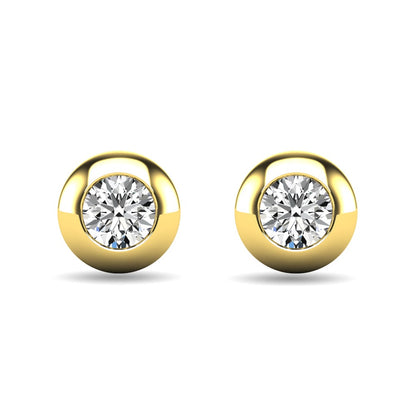 Diamond 1/10 Ct.tw Bezel Set Earrings in 10K Yellow Gold
