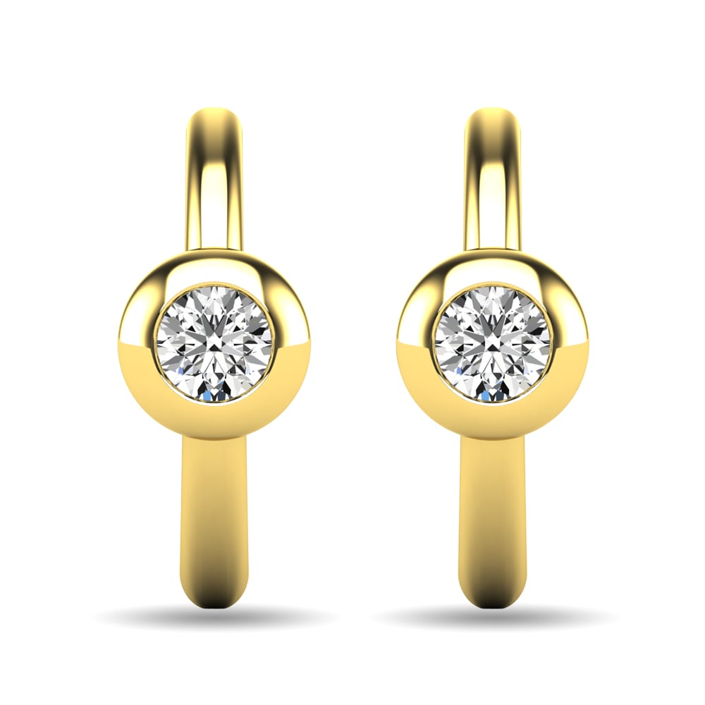 Diamond 1/10 Ct.tw Bezel Set Earrings in 10K Yellow Gold