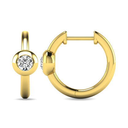 Diamond 1/10 Ct.tw Bezel Set Earrings in 10K Yellow Gold