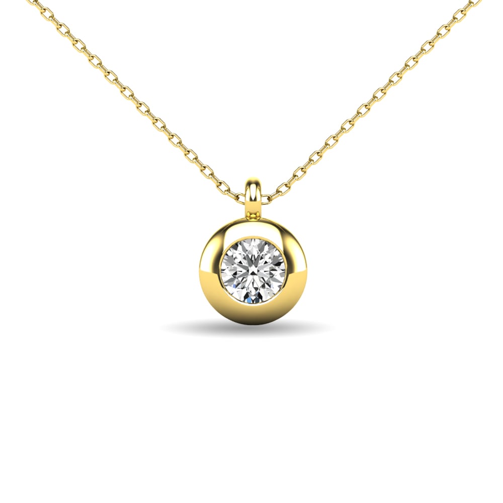 Diamond 1/10 Ct.tw Bezel Set Pendant in 10K Yellow Gold
