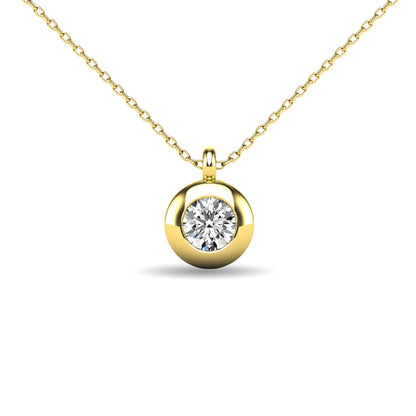 Diamond 1/10 Ct.tw Bezel Set Pendant in 10K Yellow Gold