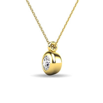 Diamond 1/10 Ct.tw Bezel Set Pendant in 10K Yellow Gold