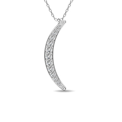Diamond 1/6 Ct.tw Cresent Pendant in 10K White Gold