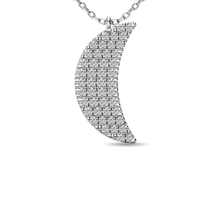 Diamond 1/10 Ct.tw Moon Pendant in 10K White Gold