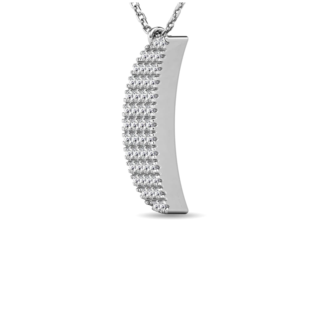 Diamond 1/10 Ct.tw Moon Pendant in 10K White Gold