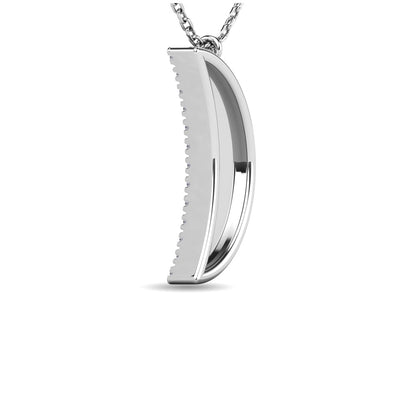 Diamond 1/10 Ct.tw Moon Pendant in 10K White Gold