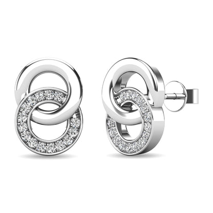 Diamond 1/10 Ct.tw Circle Earrings in 10K White Gold