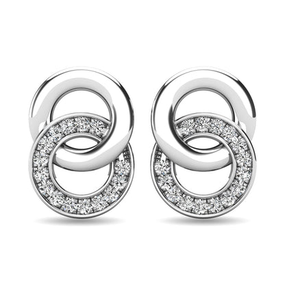 Diamond 1/10 Ct.tw Circle Earrings in 10K White Gold