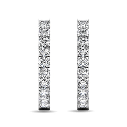Diamond 5/8 Ct.tw Hoop Earrings in 10K White Gold