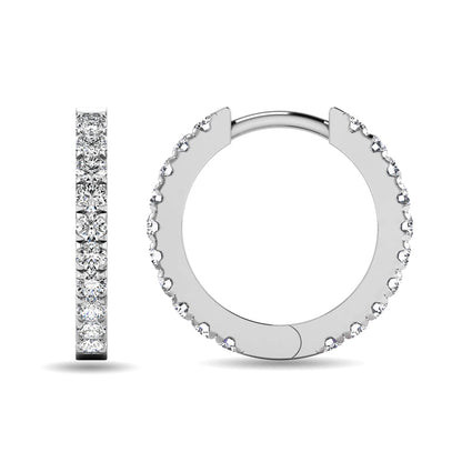 Diamond 5/8 Ct.tw Hoop Earrings in 10K White Gold
