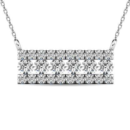 Diamond 1/4 Ct.tw Bar Necklace in 14K White Gold