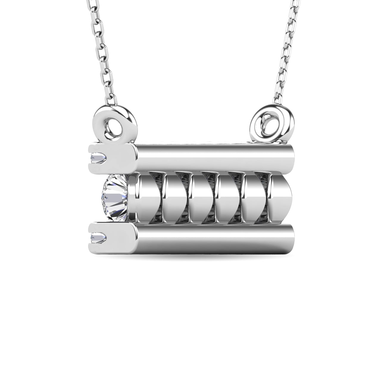 Diamond 1/4 Ct.tw Bar Necklace in 14K White Gold