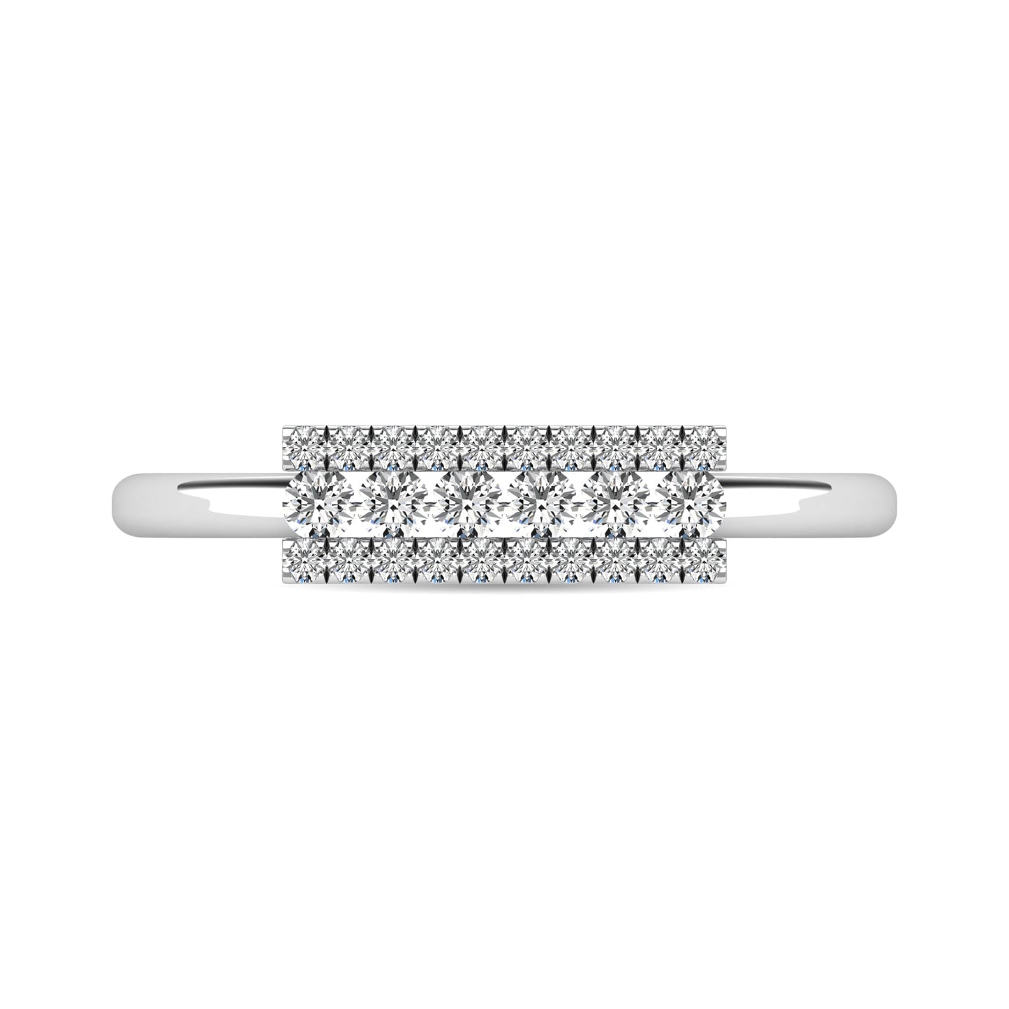 Diamond 1/4 Ct.tw Bar Ring in 14K White Gold