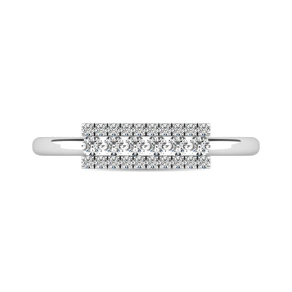 Diamond 1/4 Ct.tw Bar Ring in 14K White Gold