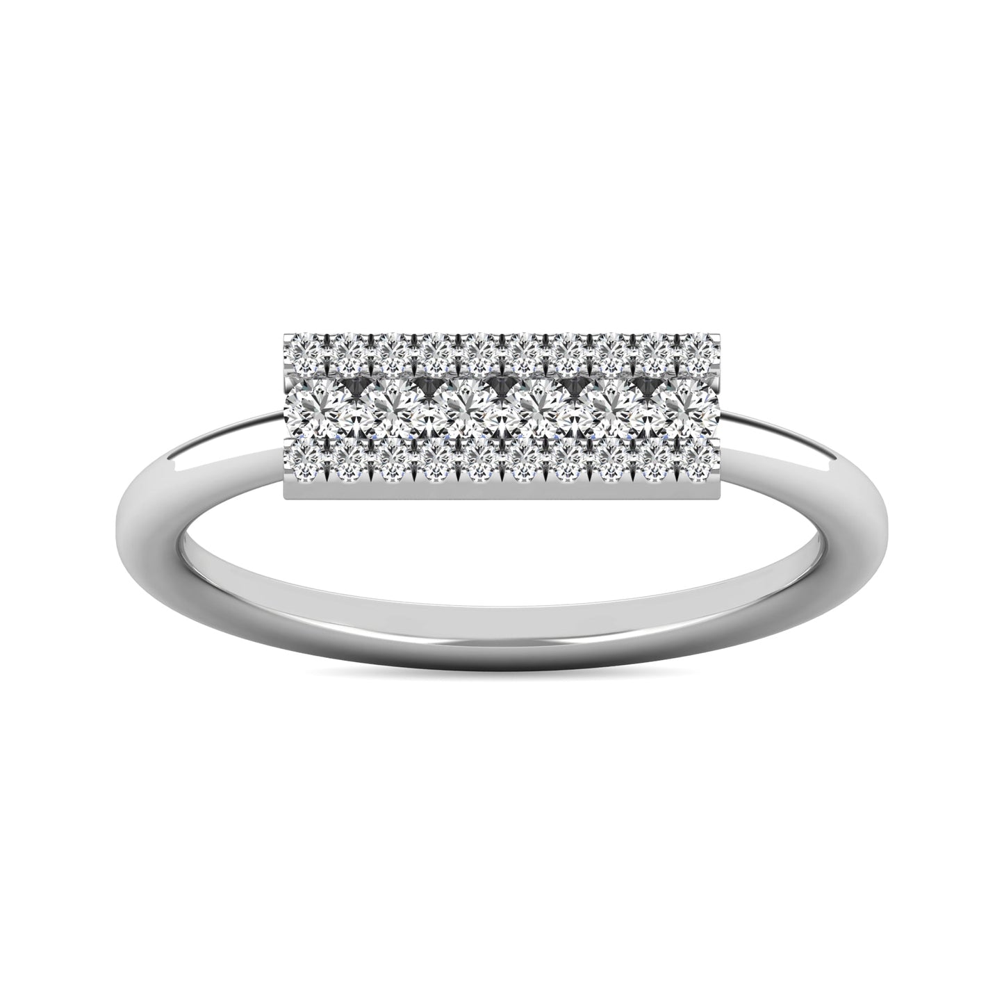 Diamond 1/4 Ct.tw Bar Ring in 14K White Gold