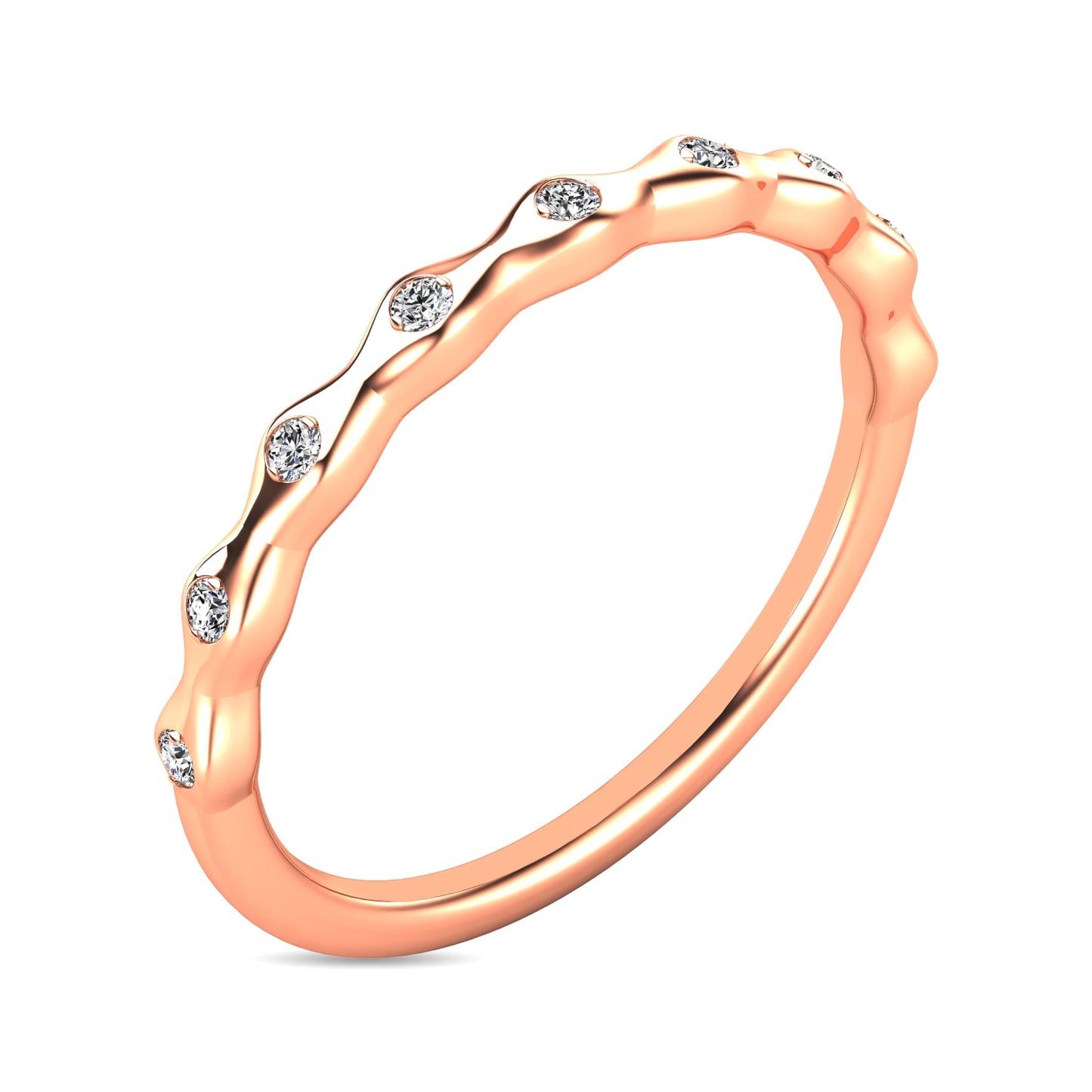 Diamond 1/10 Ct.tw Stackable Ring in 10K Rose Gold