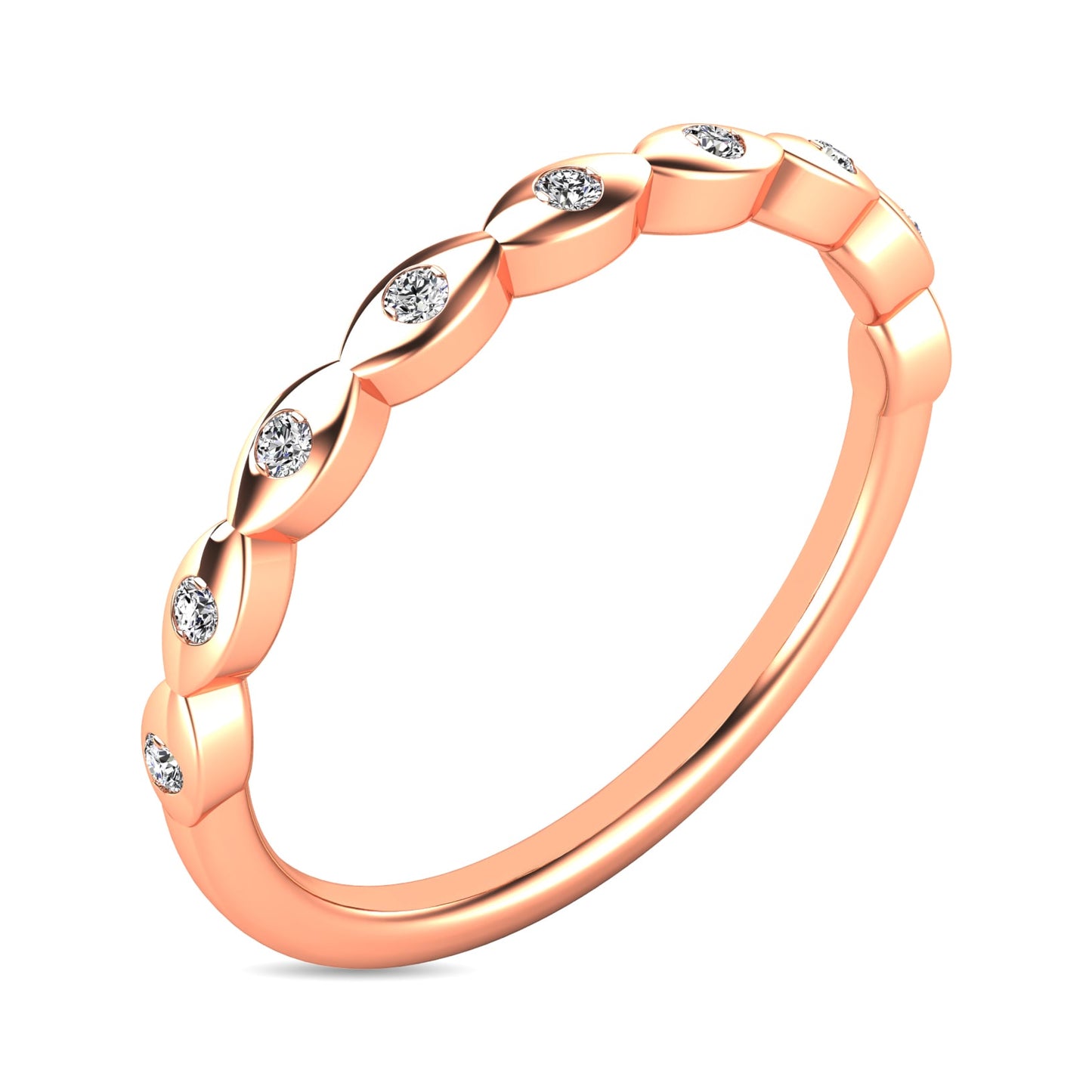 Diamond 1/10 Ct.tw Stackable Ring in 10K Rose Gold