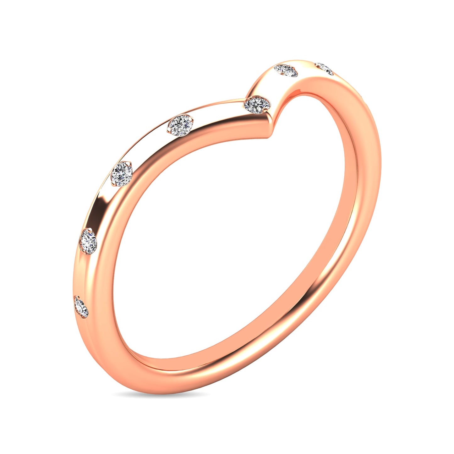 Diamond 1/10 Ct.tw Stackable Ring in 10K Rose Gold