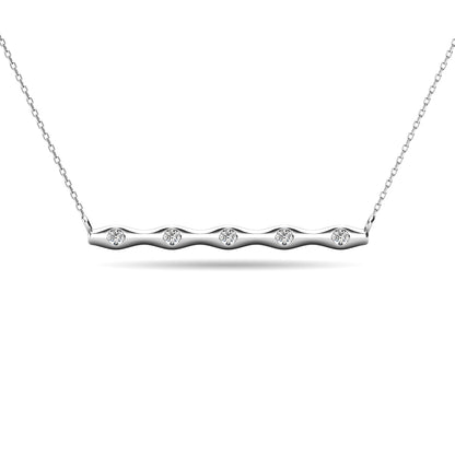 Diamond 1/20 Ct.tw Bar Necklace in 10K White Gold