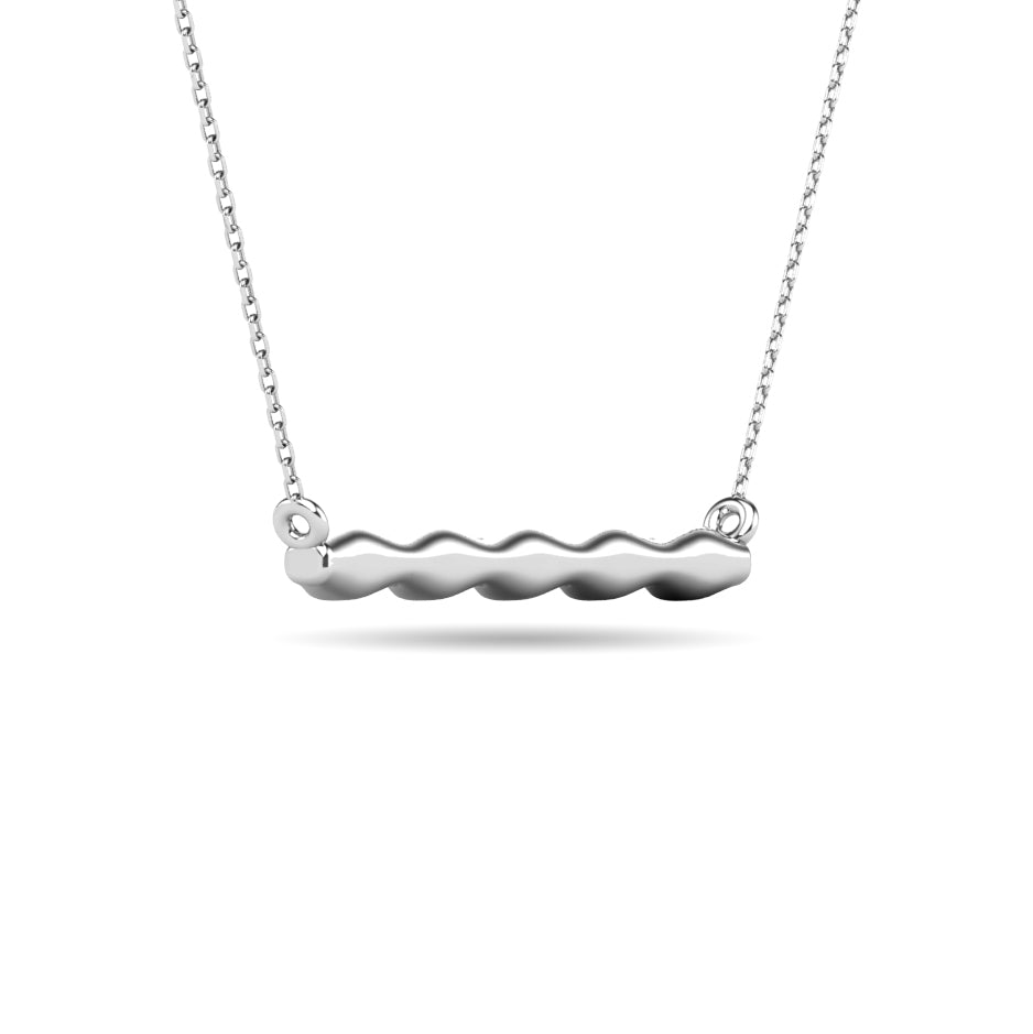 Diamond 1/20 Ct.tw Bar Necklace in 10K White Gold