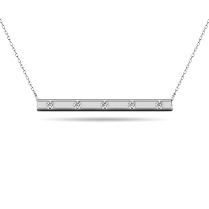 Diamond 1/20 Ct.tw Bar Necklace in 10K White Gold