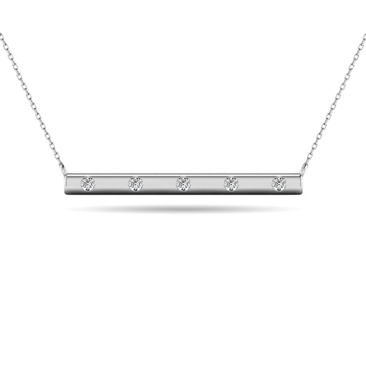 Diamond 1/20 Ct.tw Bar Necklace in 10K White Gold
