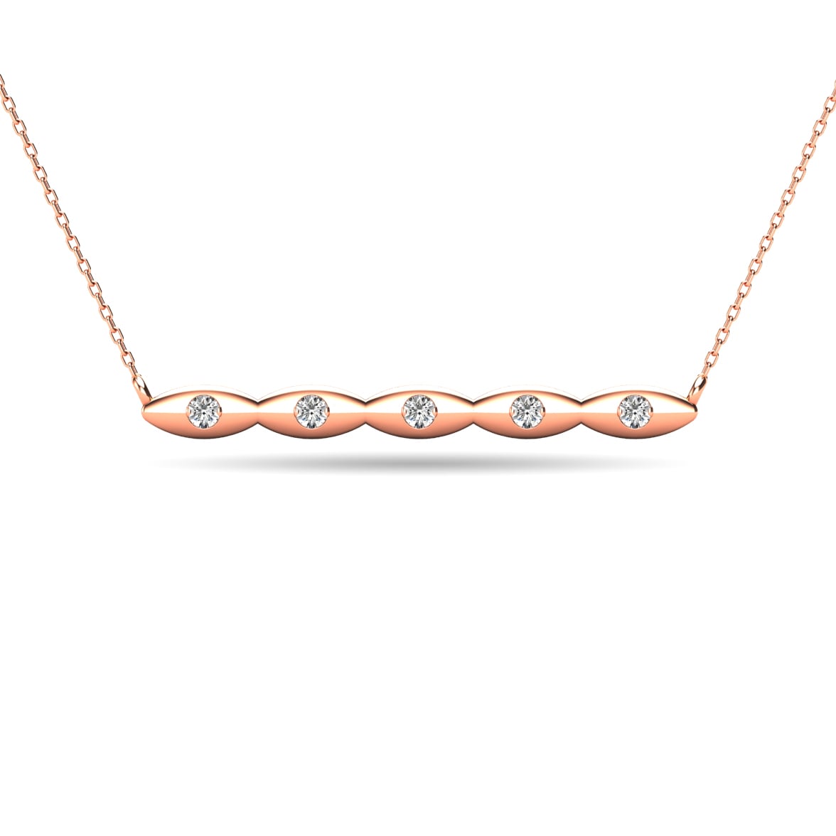 Diamond 1/20 Ct.tw Bar Necklace in 10K Rose Gold