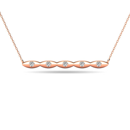 Diamond 1/20 Ct.tw Bar Necklace in 10K Rose Gold