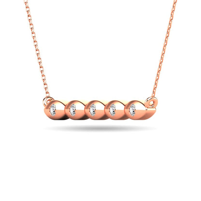 Diamond 1/20 Ct.tw Bar Necklace in 10K Rose Gold