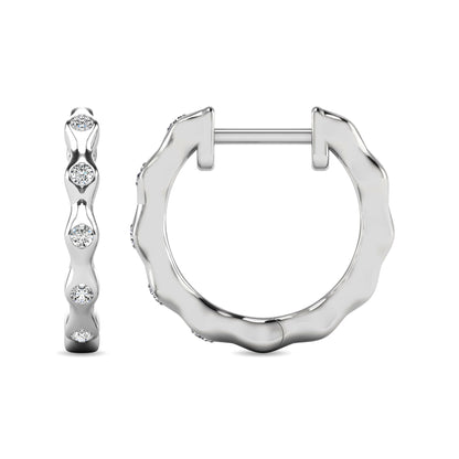 Diamond 1/10 Ct.tw Hoop Earrings in 10K White Gold