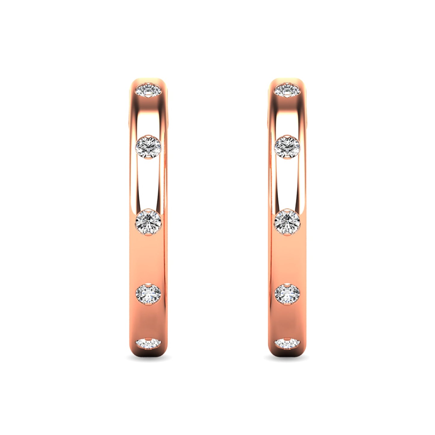 Diamond 1/10 Ct.tw Hoop Earrings in 10K Rose Gold