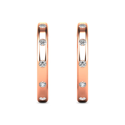 Diamond 1/10 Ct.tw Hoop Earrings in 10K Rose Gold