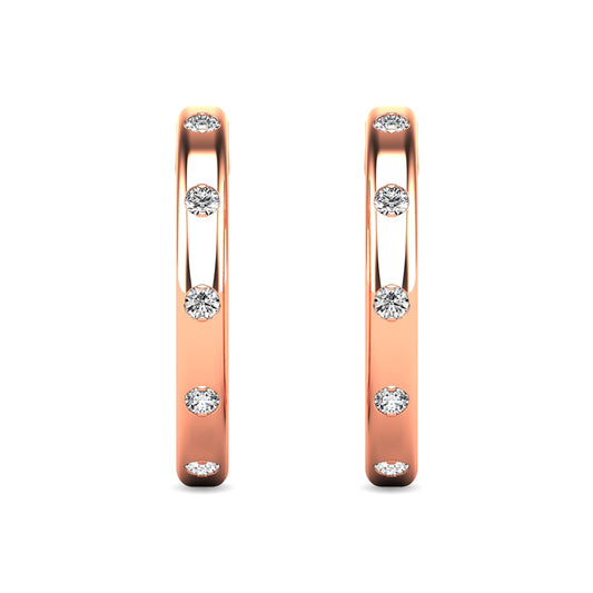 Diamond 1/10 Ct.tw Hoop Earrings in 10K Rose Gold